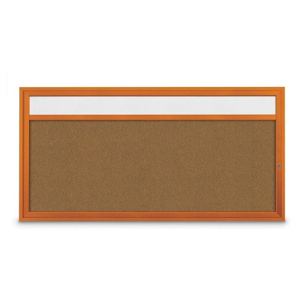 Slim Enclosed Corkboard, 36"x36", Black Alum Frame/Buff
